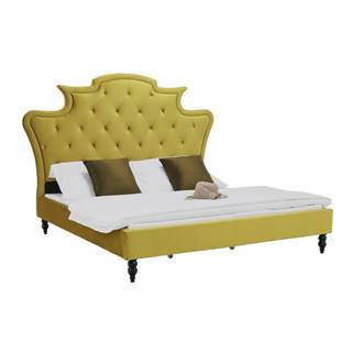 Kondela Luxusná posteľ zlatá Velvet látka 160x200 REINA