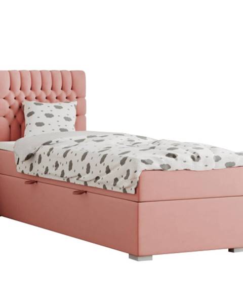 Ružová posteľ Kondela