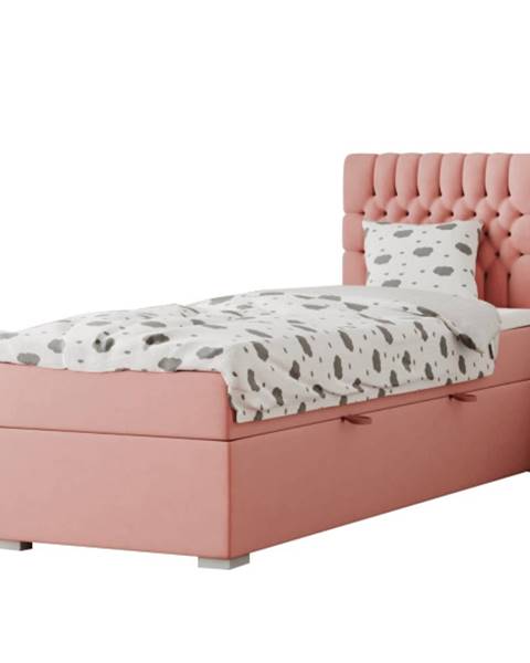 Ružová posteľ Kondela