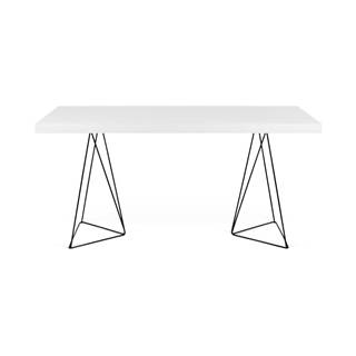 Biely jedálenský stôl s kovovými nohami TemaHome Trestle, 90 × 160 cm