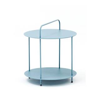 Ezeis Záhradný kovový odkladací stolík v modrej farbe Ezeis Plip, ø 45 cm
