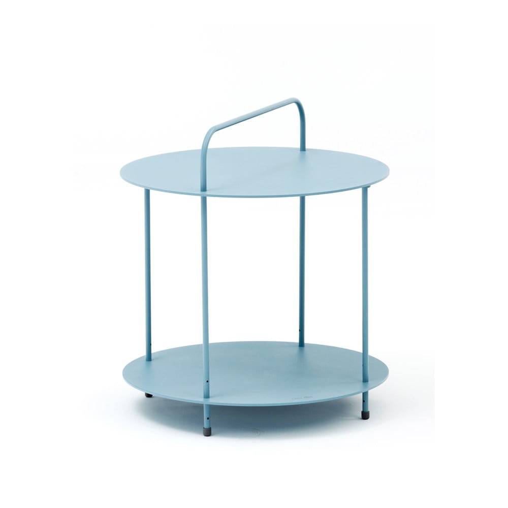Ezeis Záhradný kovový odkladací stolík v modrej farbe Ezeis Plip, ø 45 cm
