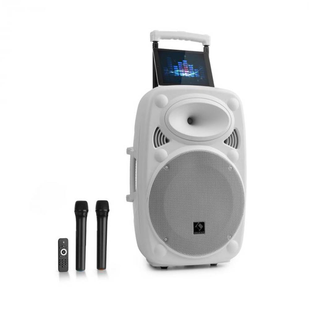 Auna Auna Pro Streetstar 15, mobilné PA zariadenie, 15" (38 cm), 1 x UHF mikrofón, max. 1000 W, biele